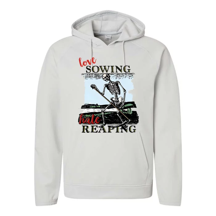 Love Sowing Hate Reaping Skeleton Performance Fleece Hoodie