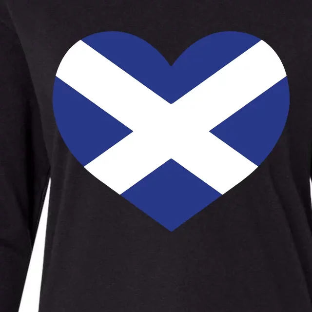 Ladies Scotland Heart Flag Scotland Womens Cotton Relaxed Long Sleeve T-Shirt