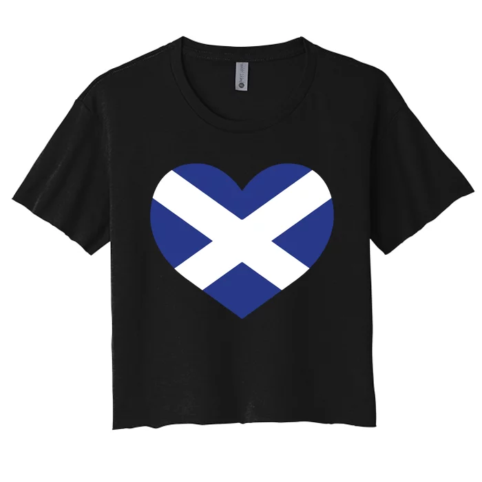 Ladies Scotland Heart Flag Scotland Women's Crop Top Tee