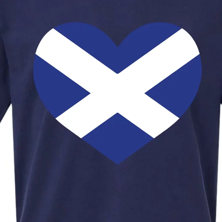 Ladies Scotland Heart Flag Scotland Sueded Cloud Jersey T-Shirt