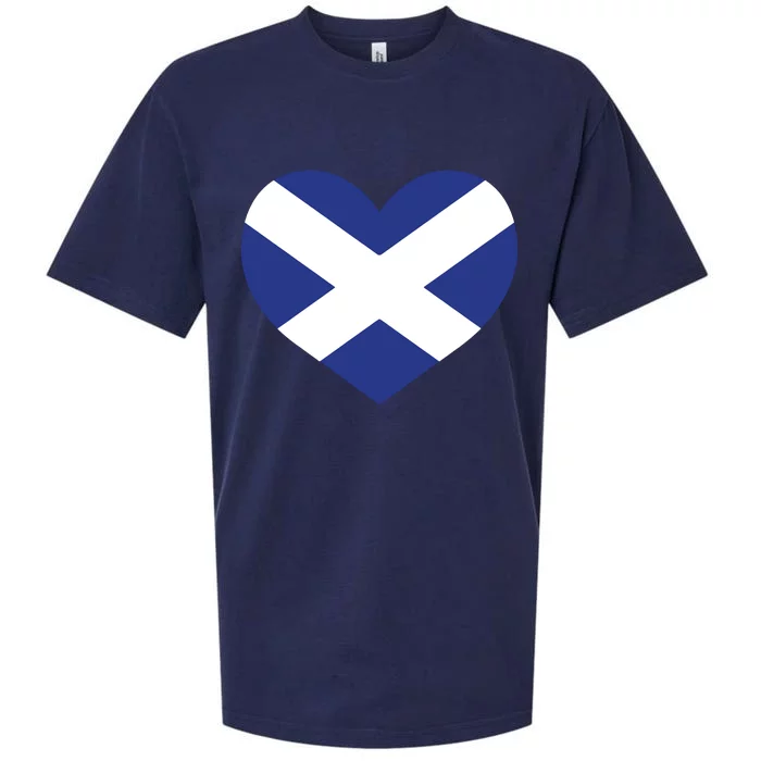 Ladies Scotland Heart Flag Scotland Sueded Cloud Jersey T-Shirt