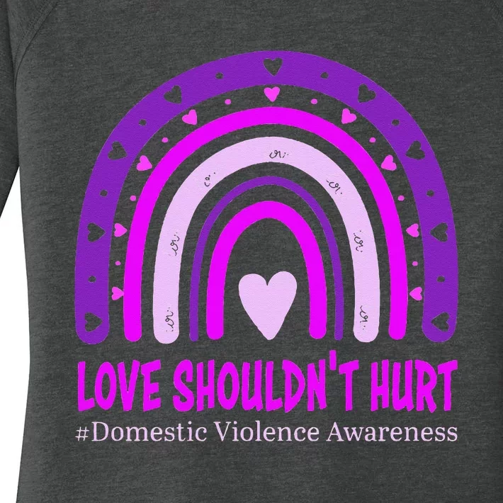 Love Shouldnt Hurt Domestic Violence Awareness Women's Perfect Tri Tunic Long Sleeve Shirt