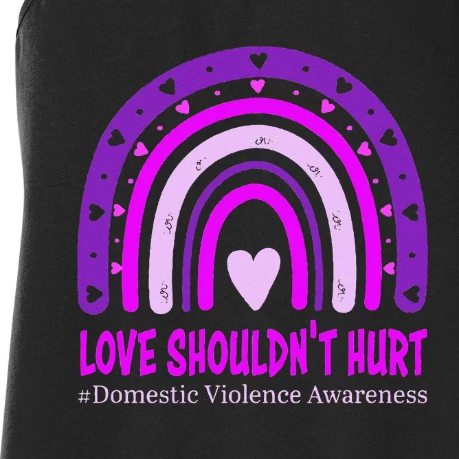 Love Shouldnt Hurt Domestic Violence Awareness Women's Racerback Tank