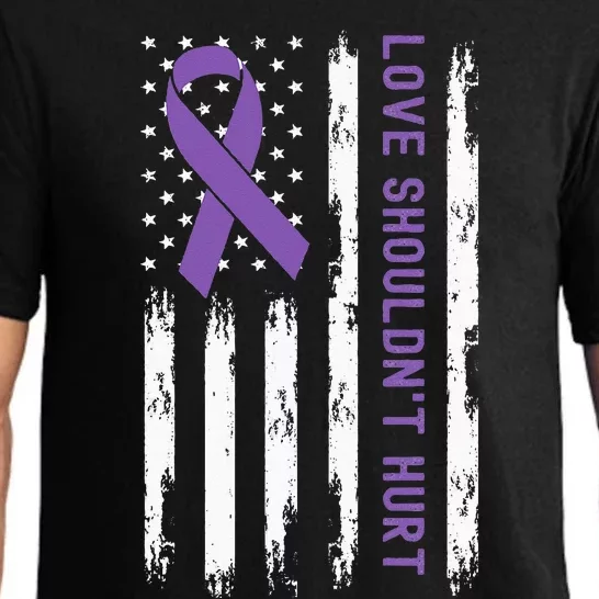 Love Shouldnt Hurt USA Flag Domestic Violence Awareness Pajama Set