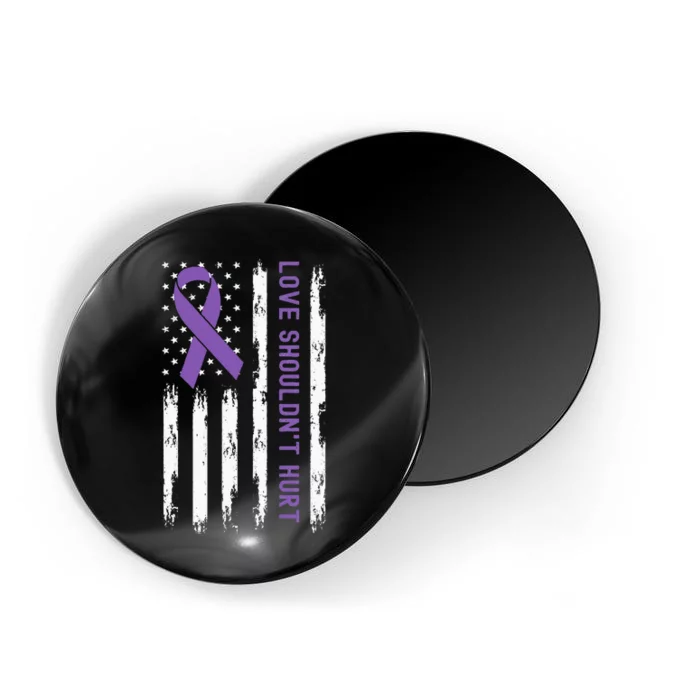 Love Shouldnt Hurt USA Flag Domestic Violence Awareness Magnet