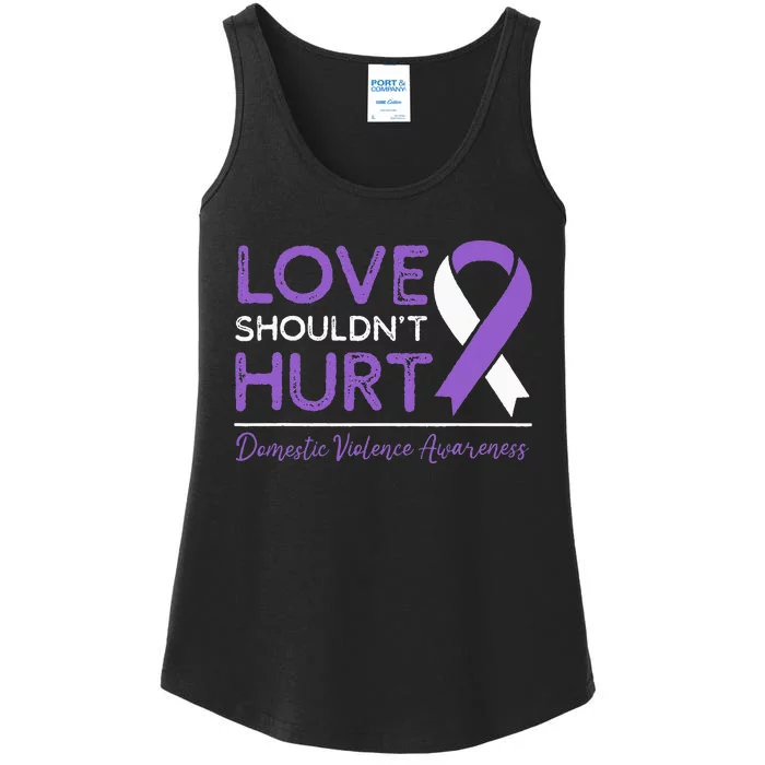 Love Shouldnt Hurt Wear Purple Domestic Violence Awareness Ladies Essential Tank