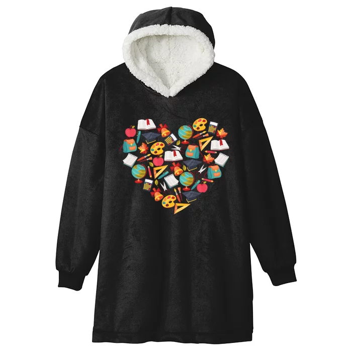 Love School Heart Hooded Wearable Blanket