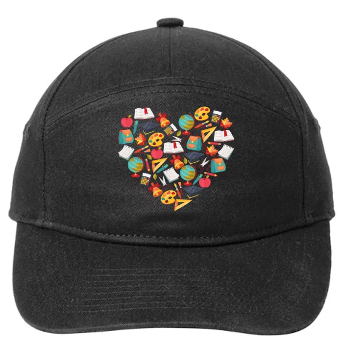 Love School Heart 7-Panel Snapback Hat