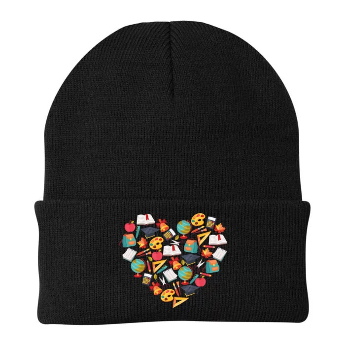 Love School Heart Knit Cap Winter Beanie