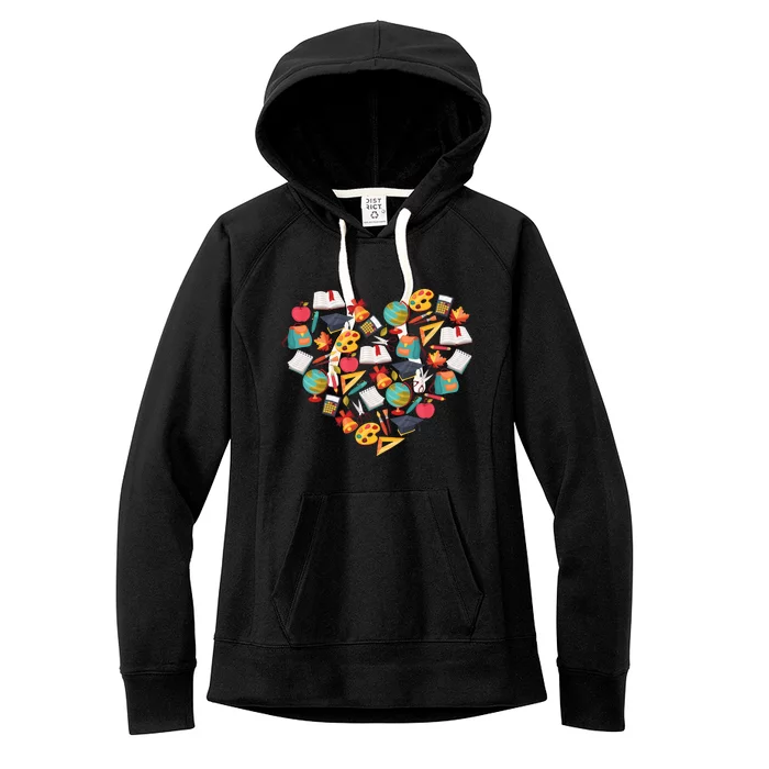 Love School Heart Women's Fleece Hoodie