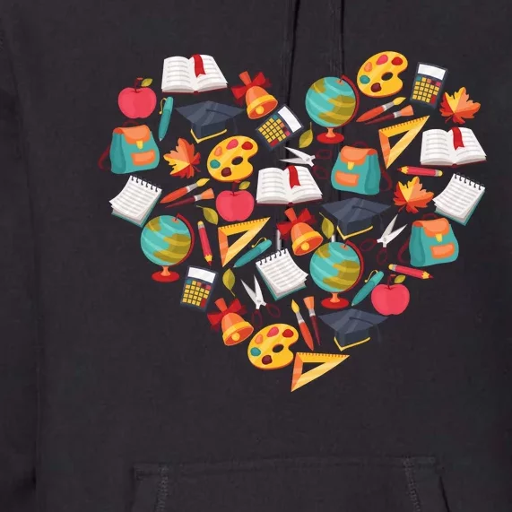 Love School Heart Premium Hoodie