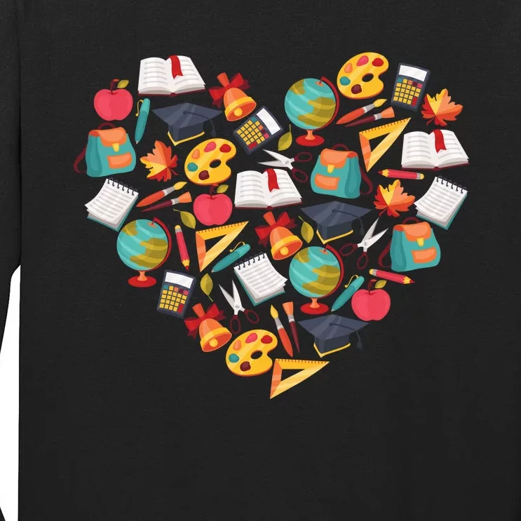 Love School Heart Tall Long Sleeve T-Shirt