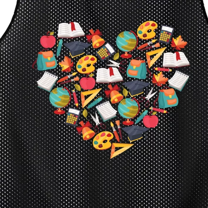 Love School Heart Mesh Reversible Basketball Jersey Tank