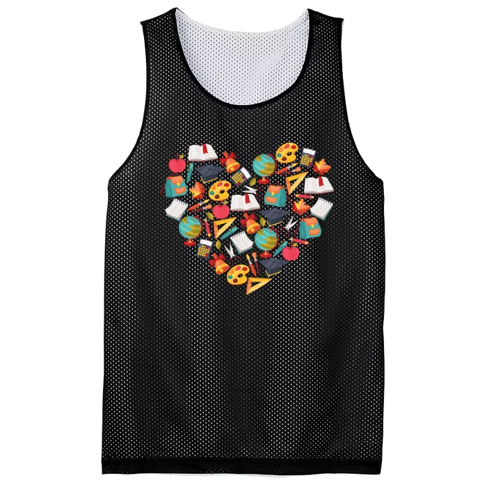 Love School Heart Mesh Reversible Basketball Jersey Tank