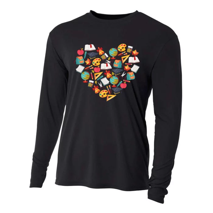 Love School Heart Cooling Performance Long Sleeve Crew