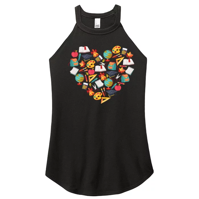 Love School Heart Women’s Perfect Tri Rocker Tank