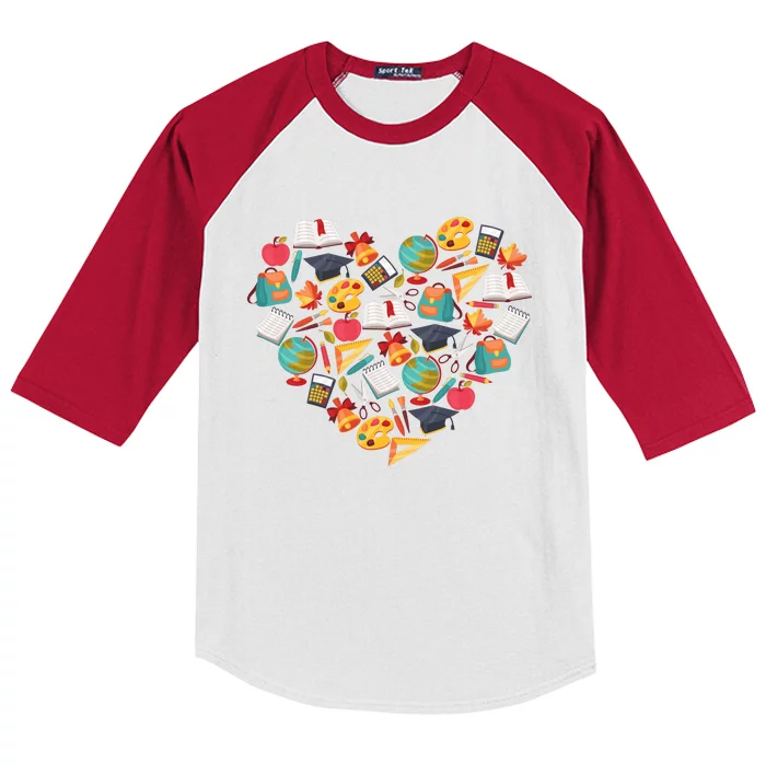 Love School Heart Kids Colorblock Raglan Jersey