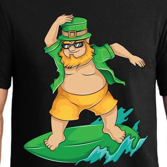 Leprechaun Surfer In Hawaii St Patrick's Day Funny Surf Gift Cute Gift Pajama Set