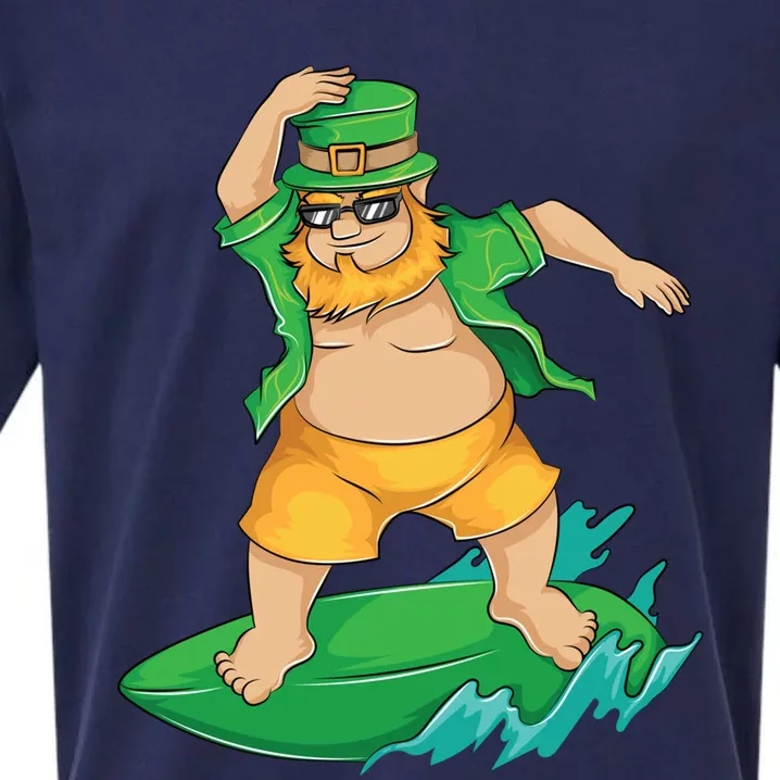 Leprechaun Surfer In Hawaii St Patrick's Day Funny Surf Gift Cute Gift Sueded Cloud Jersey T-Shirt