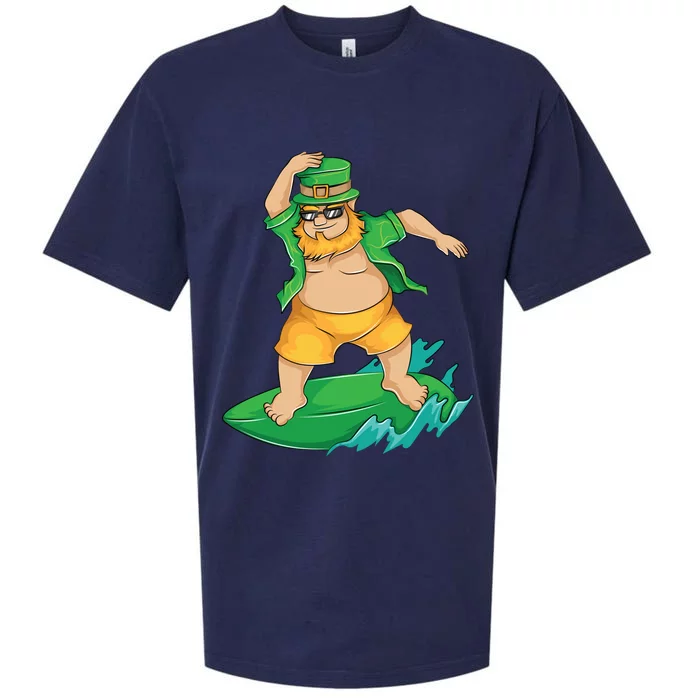 Leprechaun Surfer In Hawaii St Patrick's Day Funny Surf Gift Cute Gift Sueded Cloud Jersey T-Shirt