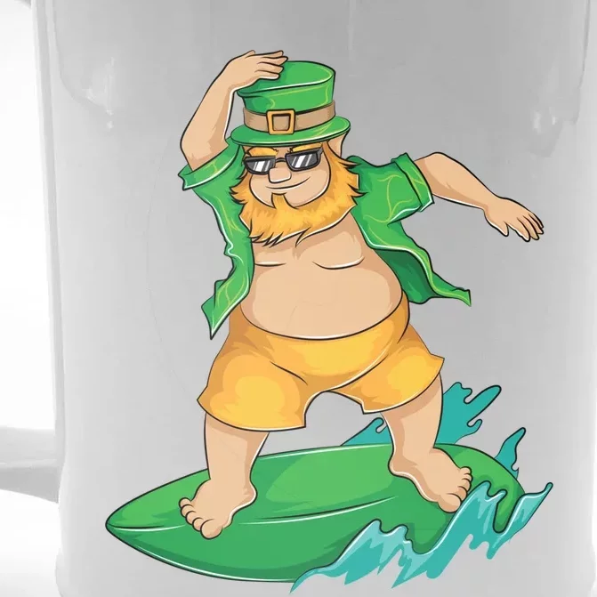 Leprechaun Surfer In Hawaii St Patrick's Day Funny Surf Gift Cute Gift Front & Back Beer Stein