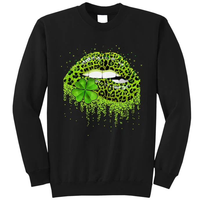 Lips Sexy Irish Leopard Green St Patricks Day Sweatshirt