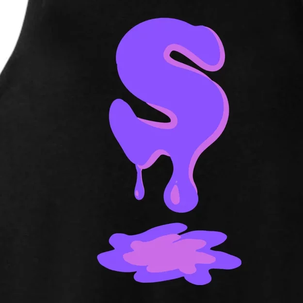 Letter S In Purple Ladies Tri-Blend Wicking Tank