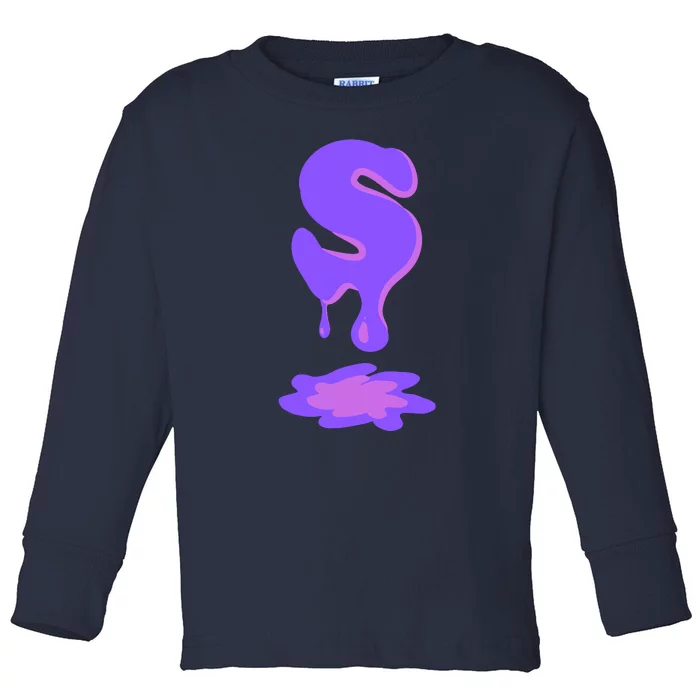 Letter S In Purple Toddler Long Sleeve Shirt