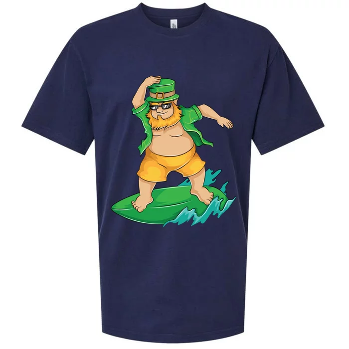 Leprechaun Surfer In Hawaii St Patrick's Day Funny Surf Gift Sueded Cloud Jersey T-Shirt