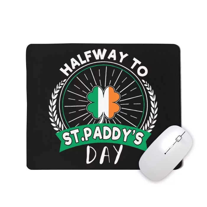 Leprechaun Shamrock Irish Halfway To Saint Paddys Day Mousepad