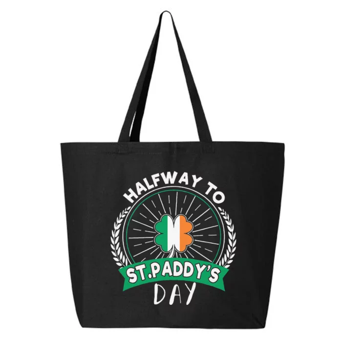 Leprechaun Shamrock Irish Halfway To Saint Paddys Day 25L Jumbo Tote