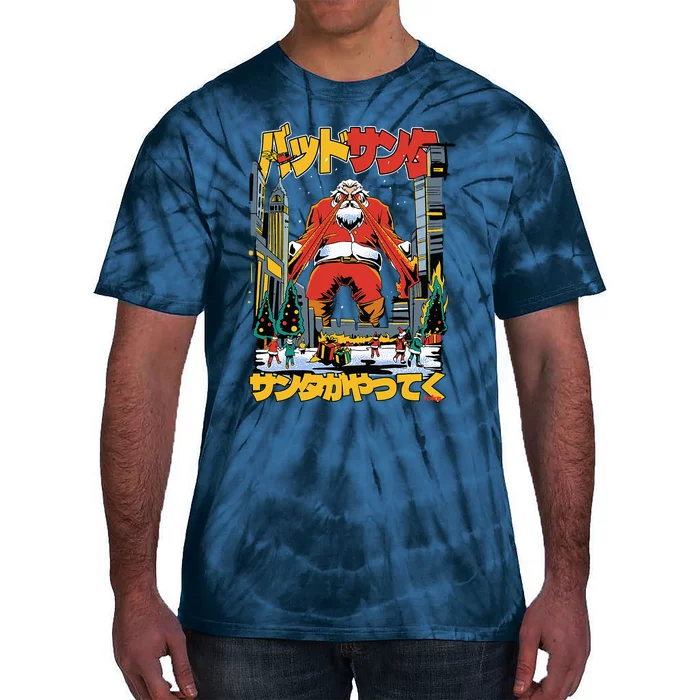 Laser Santa Is Coming To Y'all Anime Kaiju Christmas Time Tie-Dye T-Shirt