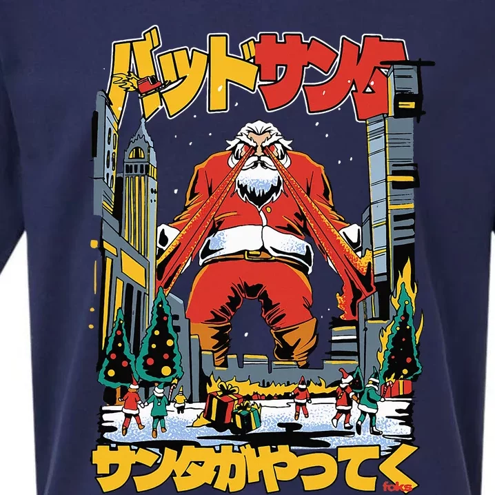 Laser Santa Is Coming To Y'all Anime Kaiju Christmas Time Sueded Cloud Jersey T-Shirt