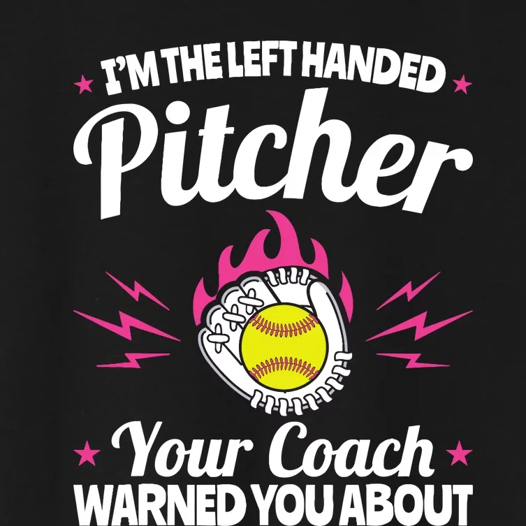 Lefty Southpaw IM The Left Handed Softball Pitcher Women's Crop Top Tee