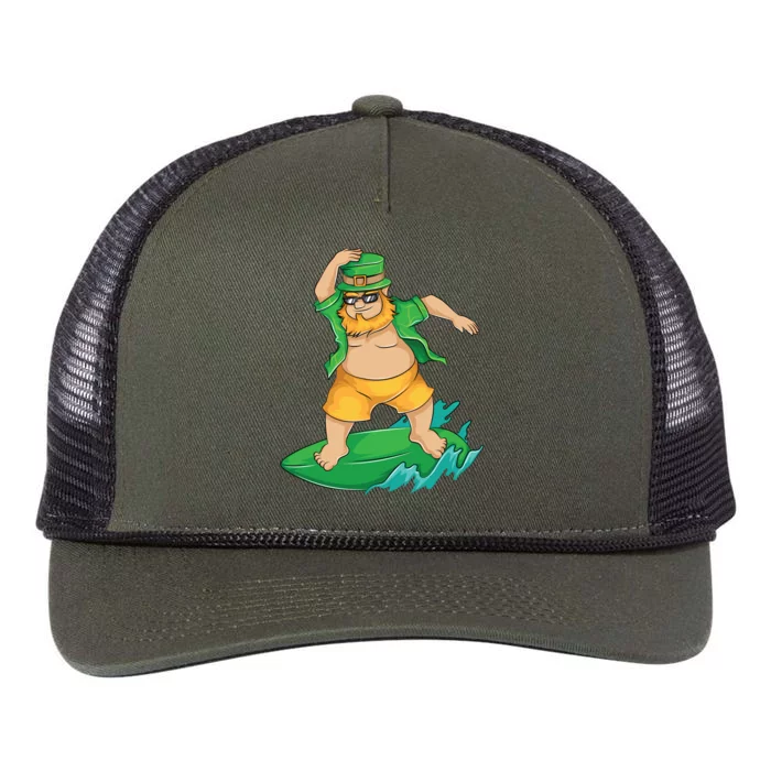 Leprechaun Surfer In Hawaii St Patrick's Day Funny Surf Gift Cute Gift Retro Rope Trucker Hat Cap