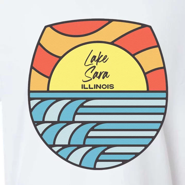 Lake Sara Illinois IL Sunset Vacation Souvenir Sueded Cloud Jersey T-Shirt