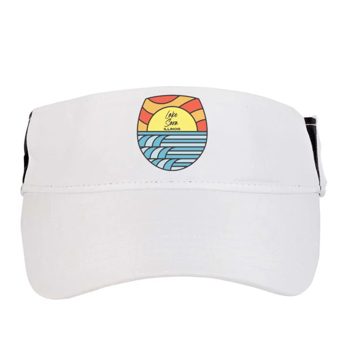 Lake Sara Illinois IL Sunset Vacation Souvenir Adult Drive Performance Visor