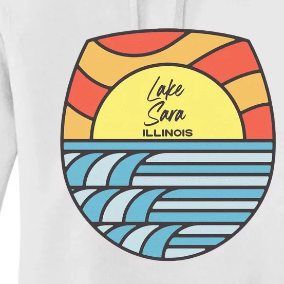 Lake Sara Illinois IL Sunset Vacation Souvenir Women's Pullover Hoodie