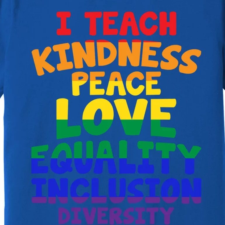 Lgbtq Support I Teach Kindness Peace Love Equality Gift Premium T-Shirt