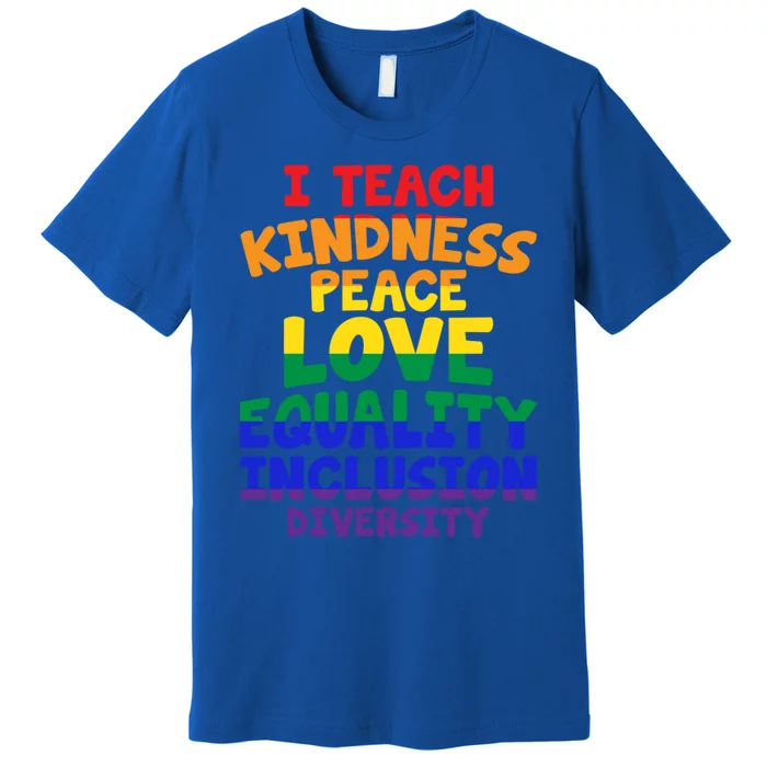 Lgbtq Support I Teach Kindness Peace Love Equality Gift Premium T-Shirt