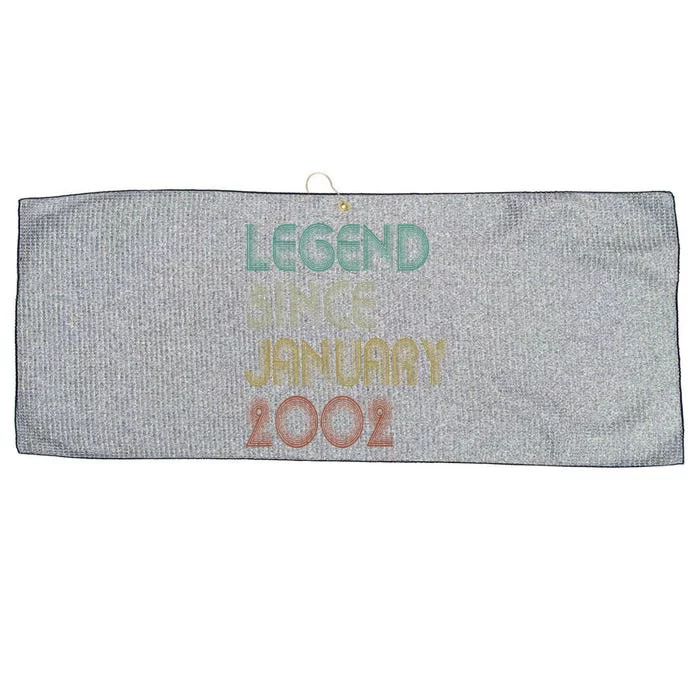 Legend Since January 2002 Vintage 21 Year Old Birthday Gift Large Microfiber Waffle Golf Towel