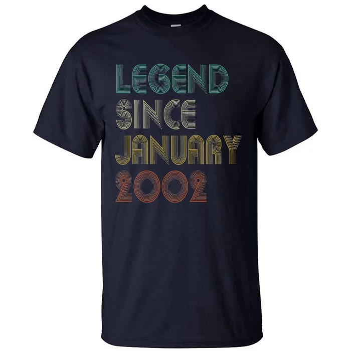 Legend Since January 2002 Vintage 21 Year Old Birthday Gift Tall T-Shirt