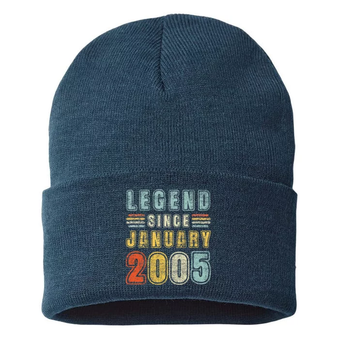 Legend Since January 2005 18 Years Old Vintage 18th Birthday Sustainable Knit Beanie