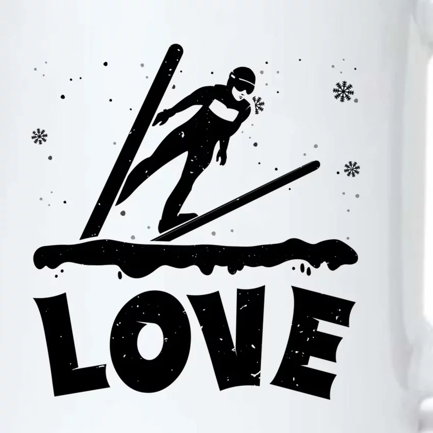 Love Ski Jumping Winter Sports Enthusiast Ski Ramp Lover Gift Black Color Changing Mug