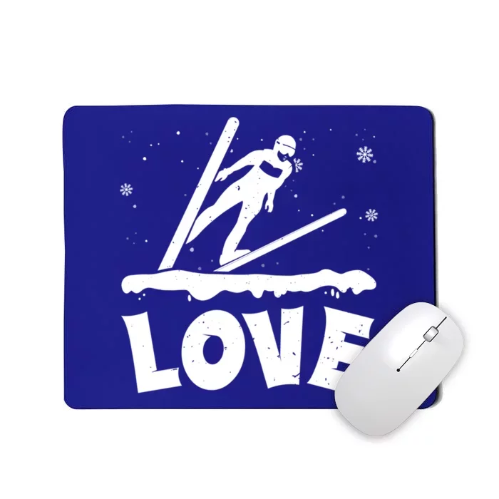 Love Ski Jumping Winter Sports Enthusiast Ski Ramp Lover Gift Mousepad