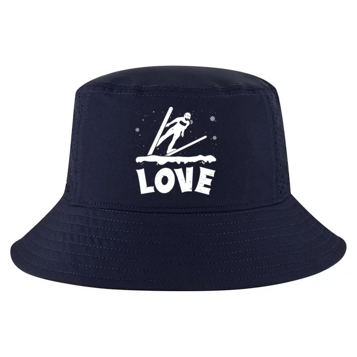 Love Ski Jumping Winter Sports Enthusiast Ski Ramp Lover Gift Cool Comfort Performance Bucket Hat