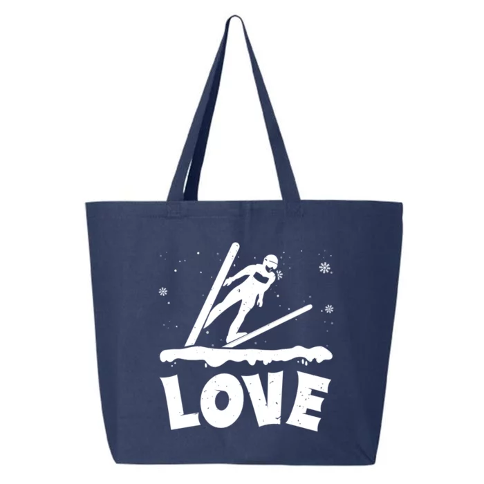 Love Ski Jumping Winter Sports Enthusiast Ski Ramp Lover Gift 25L Jumbo Tote