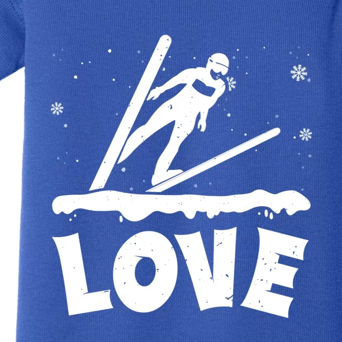 Love Ski Jumping Winter Sports Enthusiast Ski Ramp Lover Gift Baby Bodysuit