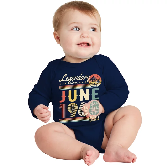 Legendary Since June 1968 – Happy Birthday Baby Long Sleeve Bodysuit