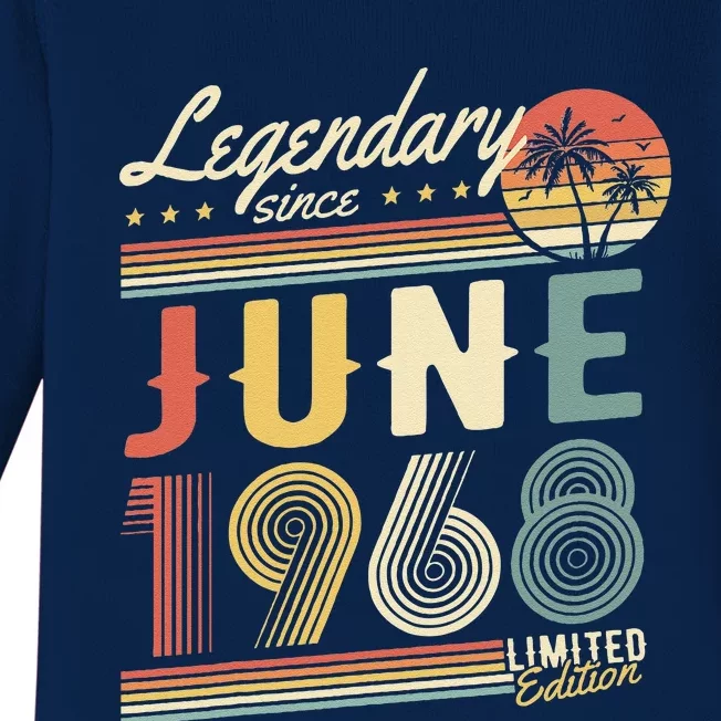 Legendary Since June 1968 – Happy Birthday Baby Long Sleeve Bodysuit